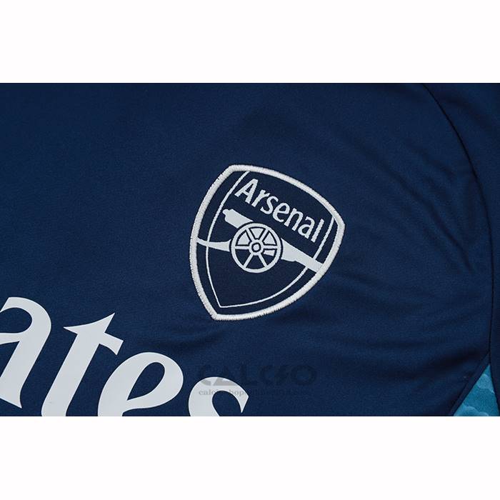 Tuta da Track Arsenal Manica Corta 2025-2026 Blu Grigio - Pantaloncini